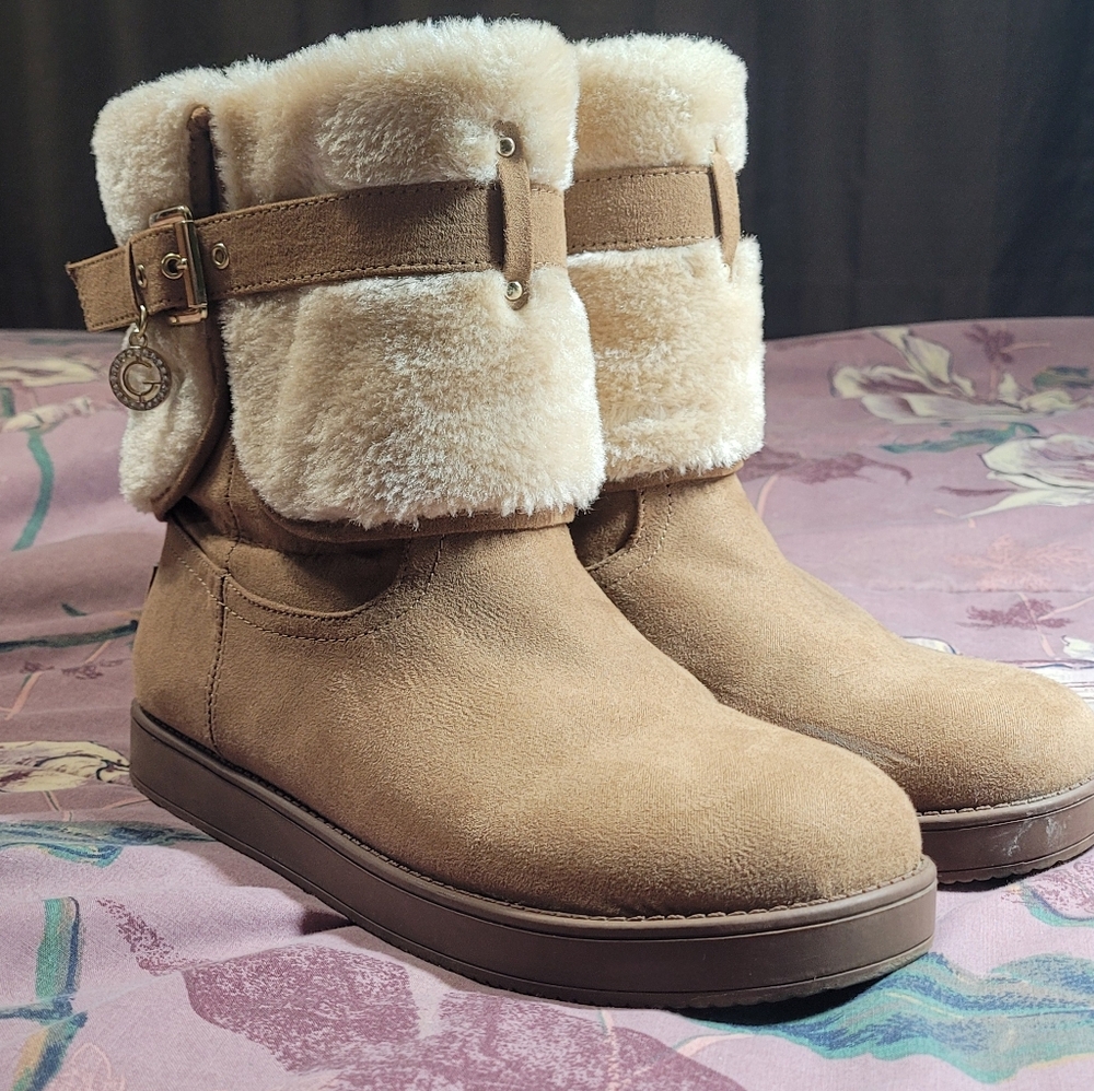 GBG Los Angeles Adlea Brown Faux Fur Winter Boots